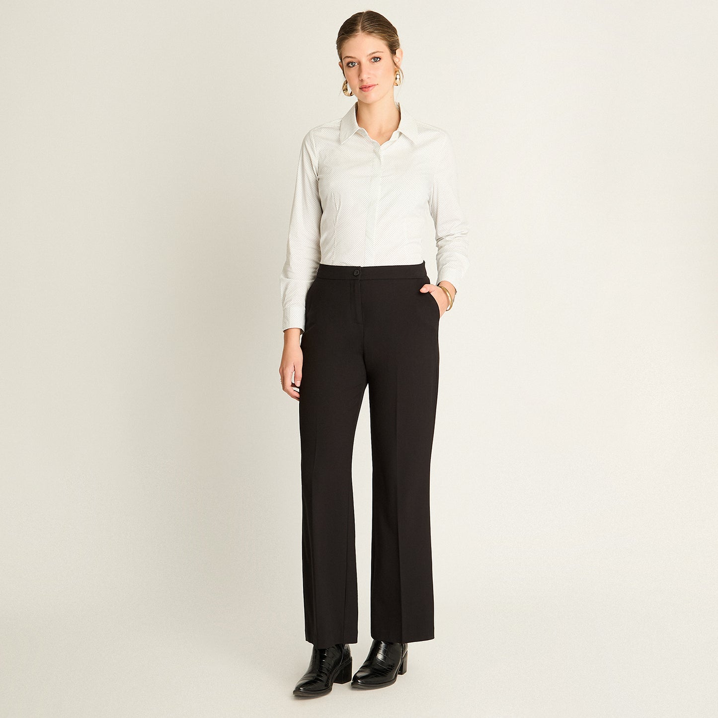 Pantalón Formal Negro Palazzo