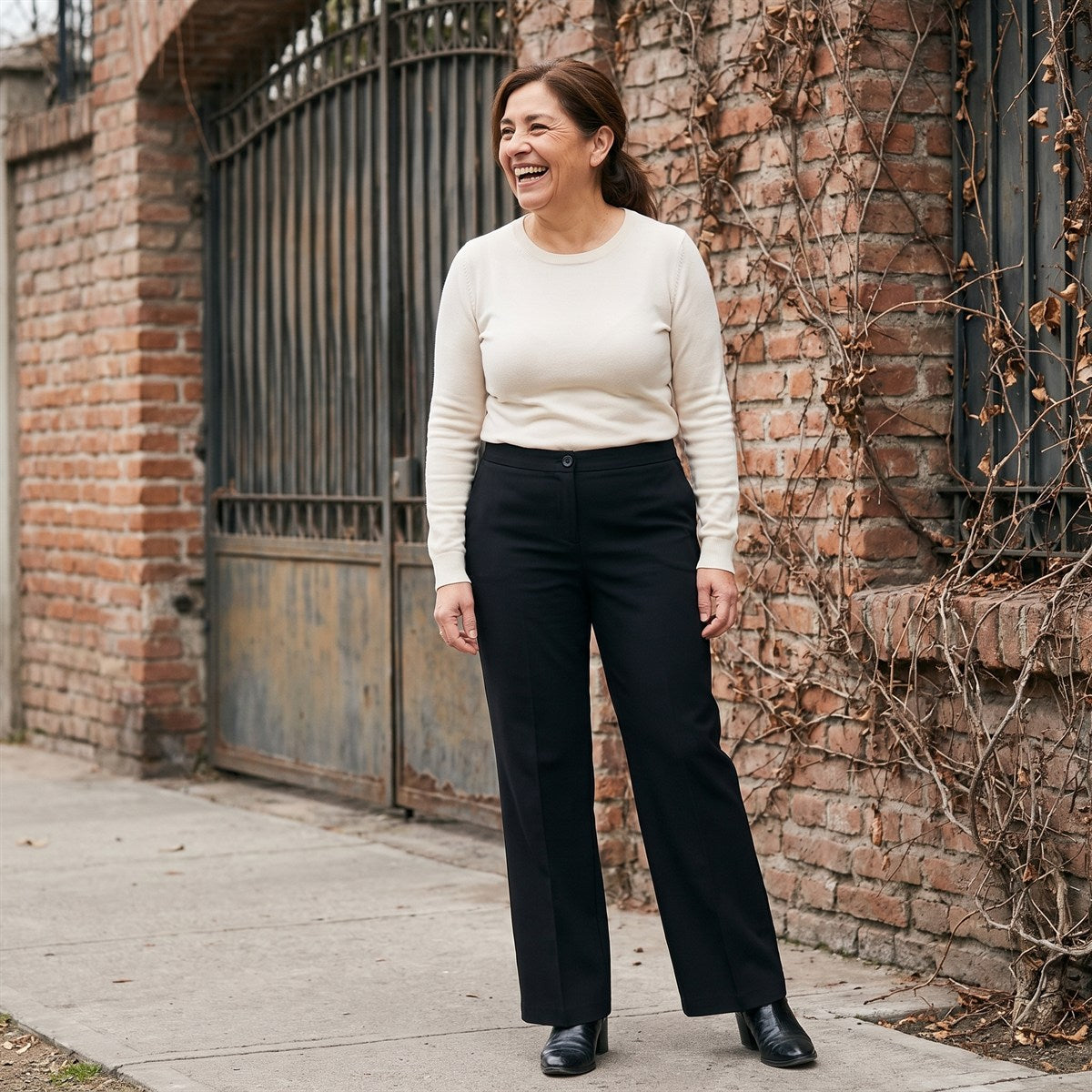 Pantalón Formal Negro Palazzo lifestyle