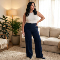 Pantalón Palazzo Azul lifestyle