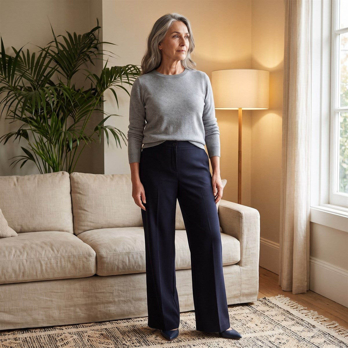 Pantalón Palazzo Azul lifestyle