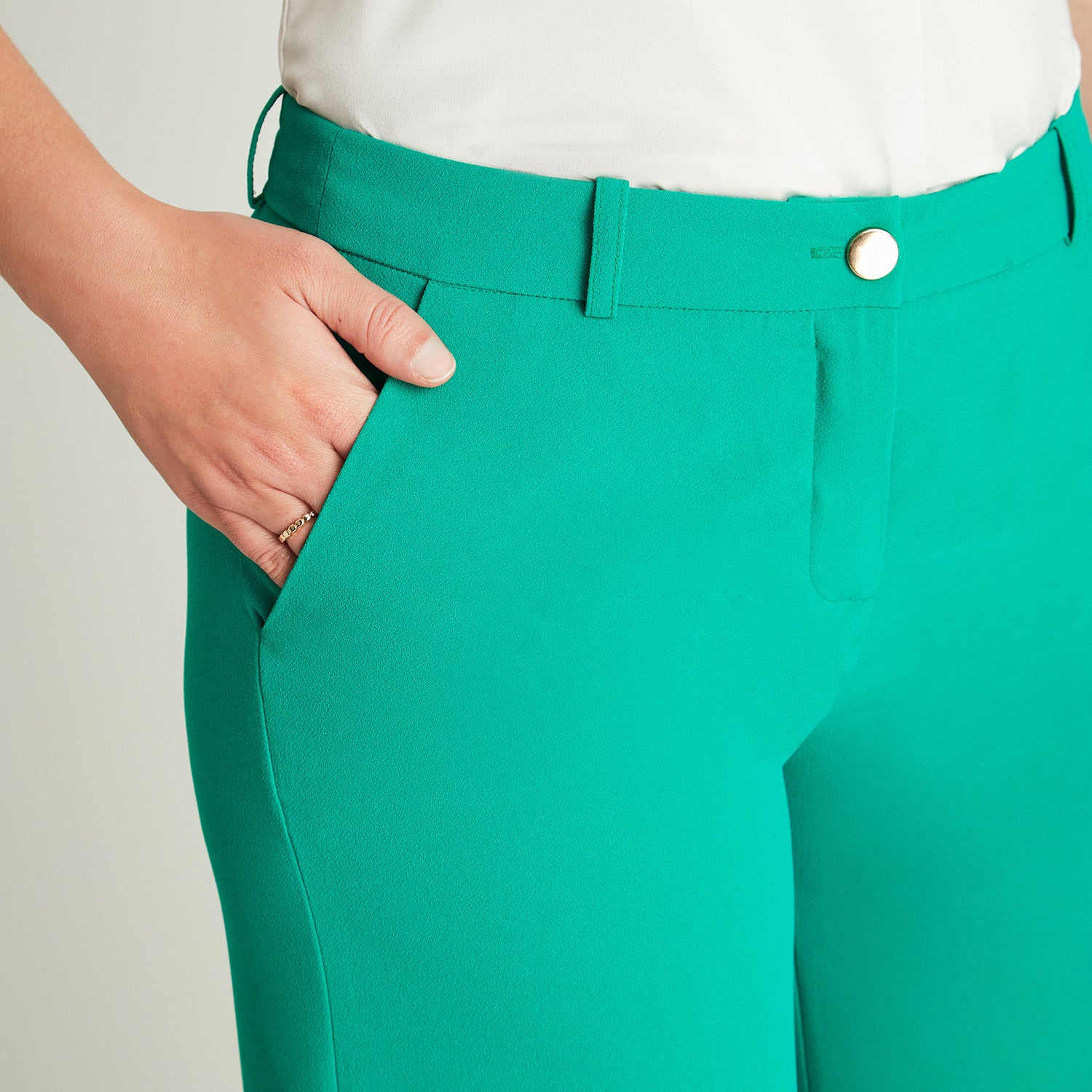 Pantalón Formal Verde Palazzo Lorenzo di Pontti