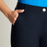 Pantalón Formal De Lino Recto Azul Lorenzo Di Pontti