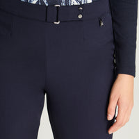 Pantalón Recto Con Pretina Trasera Elasticada Azul Lorenzo Di Pontti