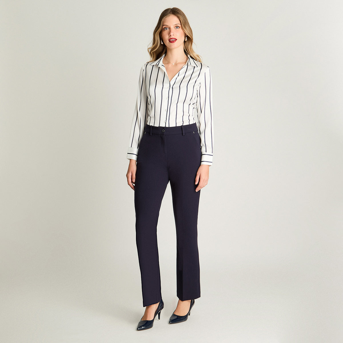 Pantalón Formal Recto Azul Lorenzo Di Pontti