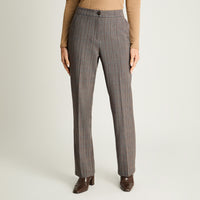 Pantalón Recto Con Un Botón Camel Lorenzo Di Pontti