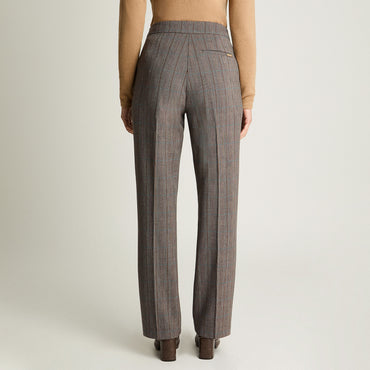 Pantalón Recto Con Un Botón Camel Lorenzo Di Pontti