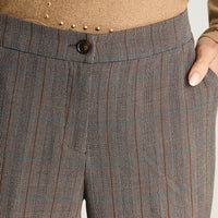 Pantalón Recto Con Un Botón Camel Lorenzo Di Pontti