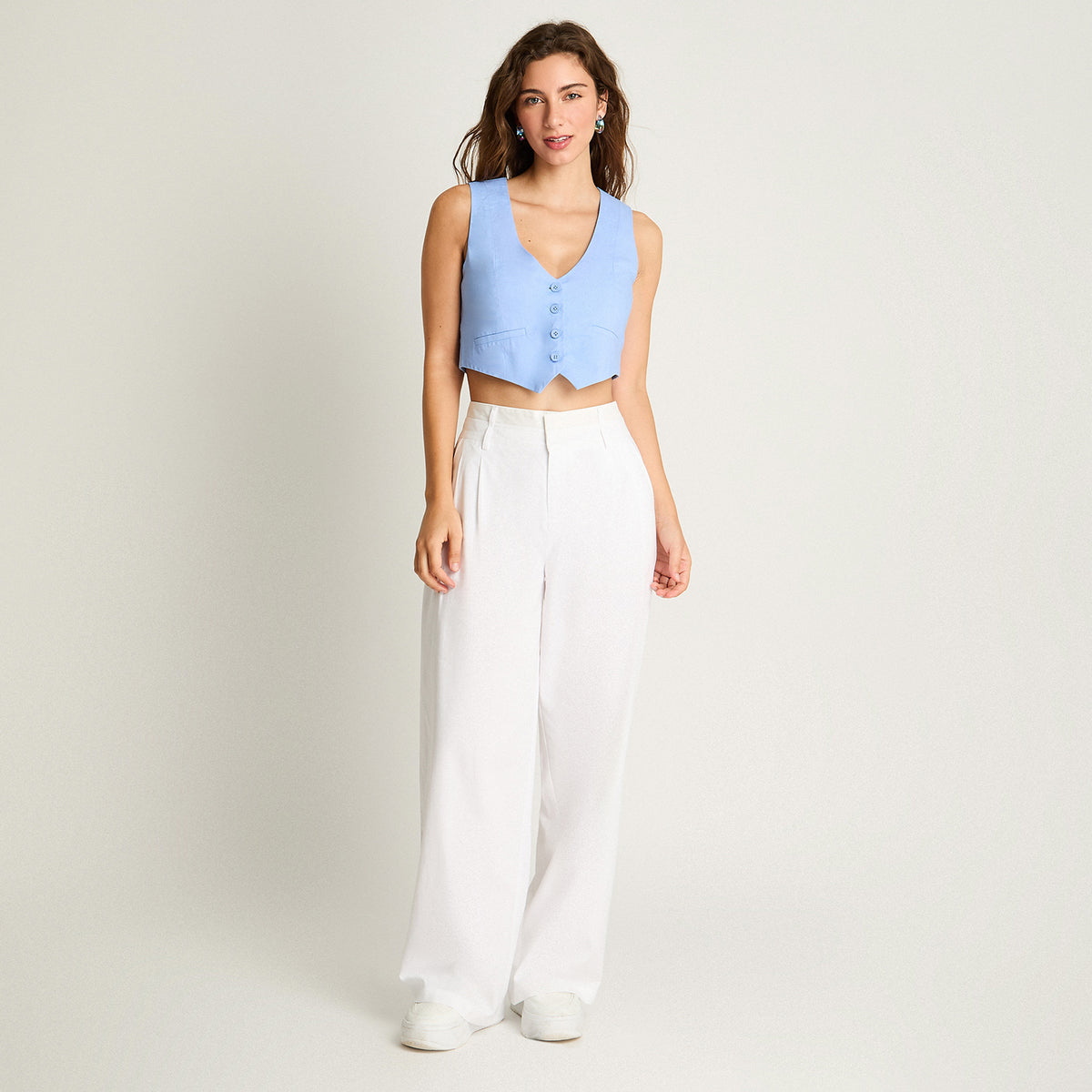Pantalón Blanco Lino Pretina - Lorenzo di Pontti
