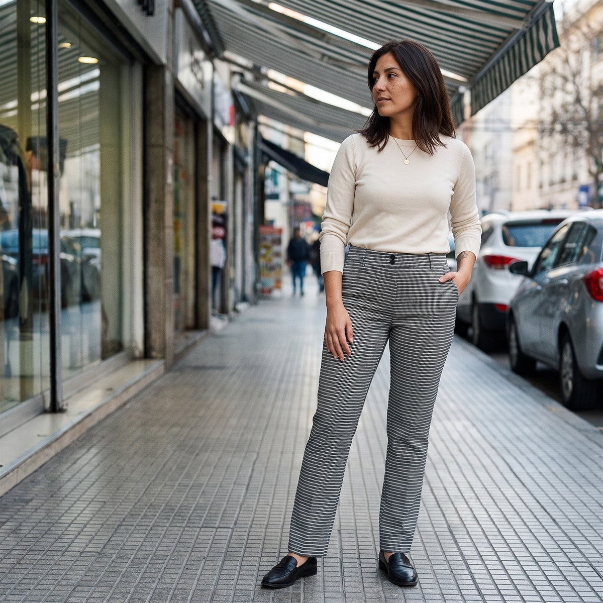 Pantalón Formal Gris Recto lifestyle