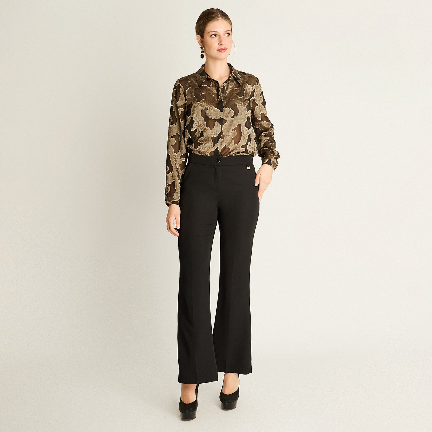 Pantalón Formal Negro Flare