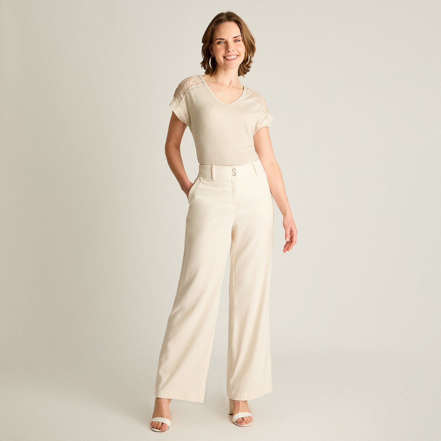 Pantalón Palazzo Arena de Lino y Viscosa