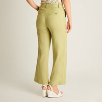 Pantalón Verde Palazzo de Lino y Viscosa