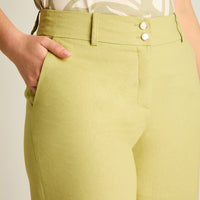 Pantalón Verde Palazzo de Lino y Viscosa