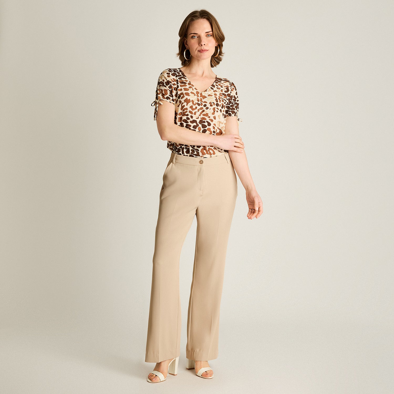 Pantalón Formal Palazzo Beige