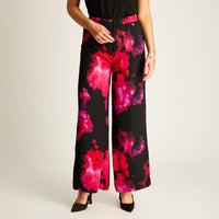 Pantalón Palazzo Floral Fucsia