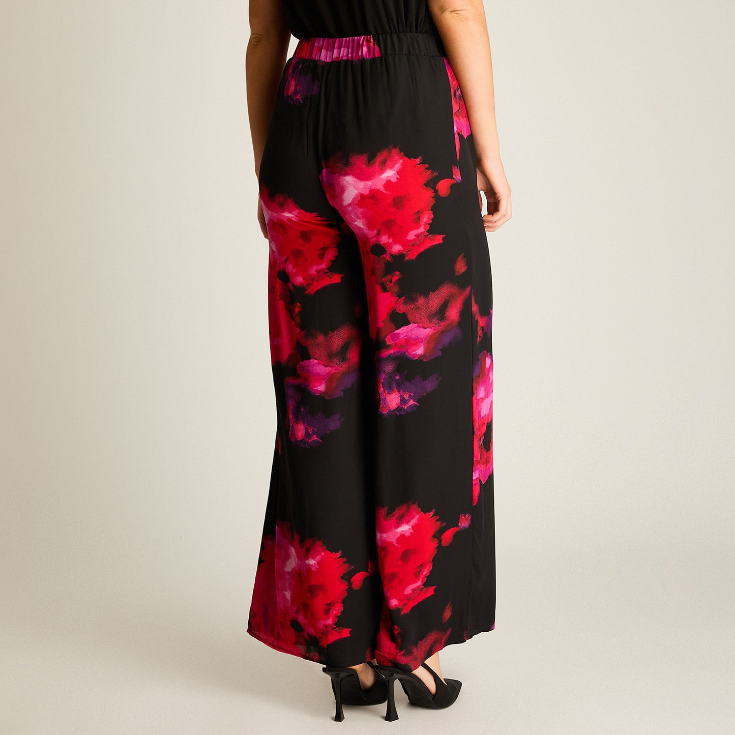 Pantalón Palazzo Floral Fucsia