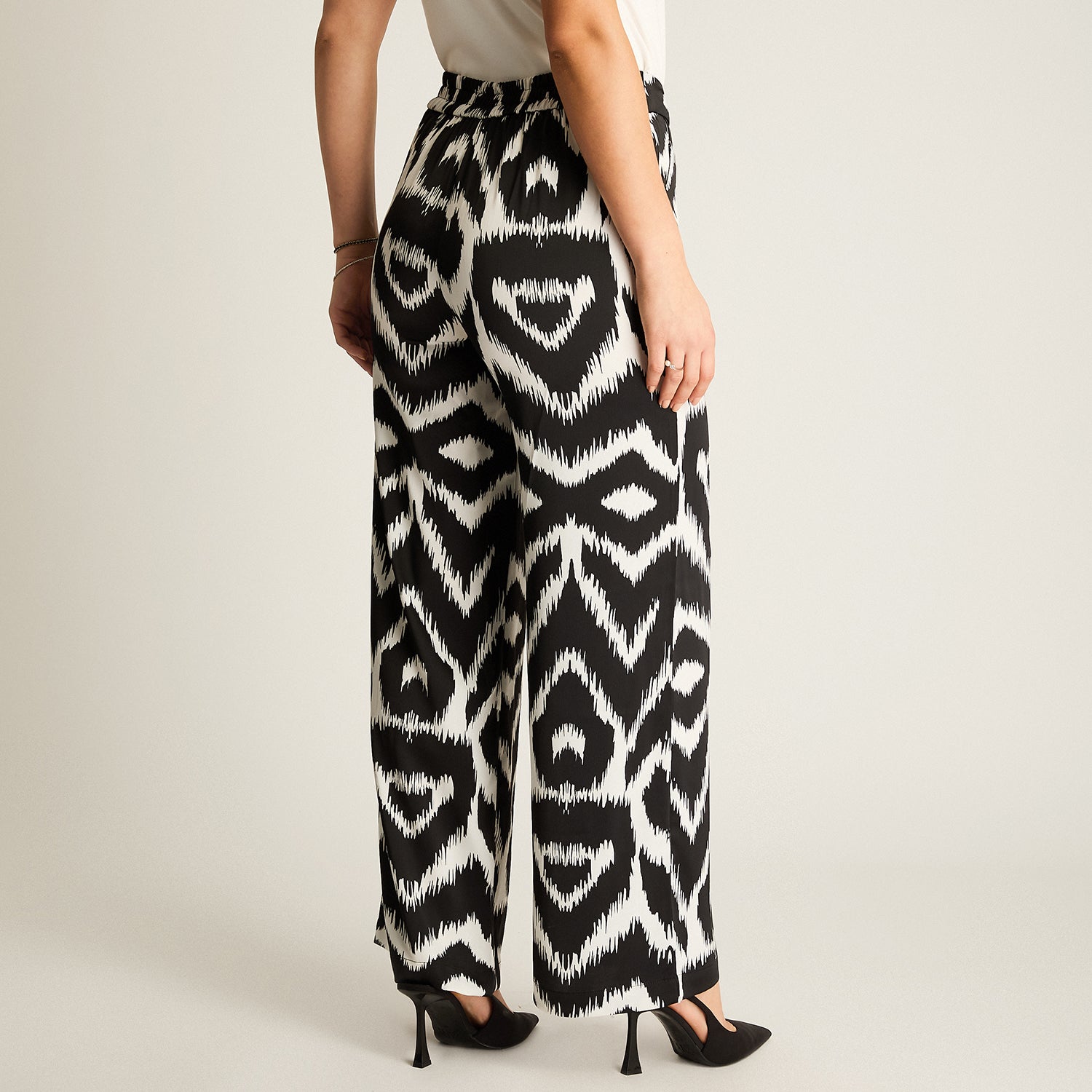 Pantalón Palazzo Estampado Crudo