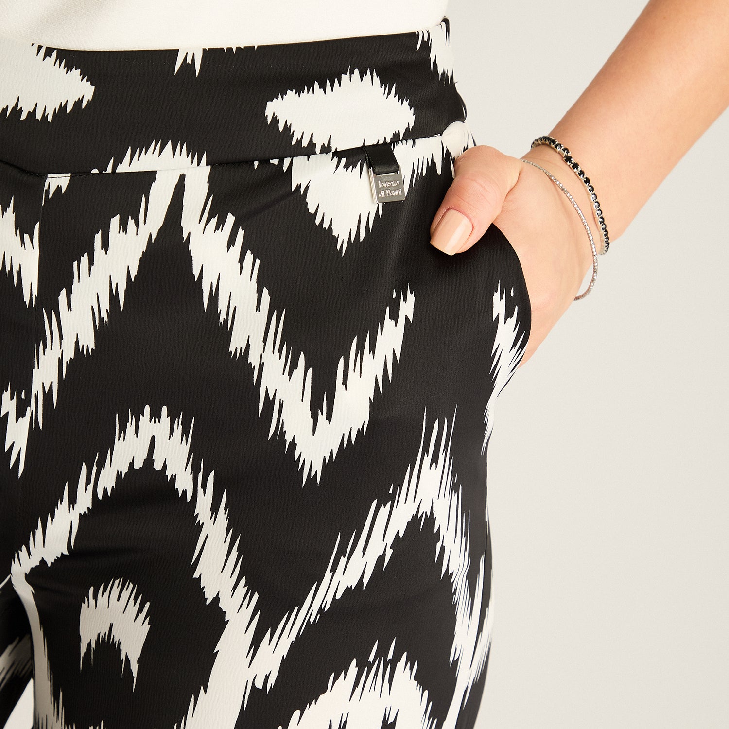 Pantalón Palazzo Estampado Crudo