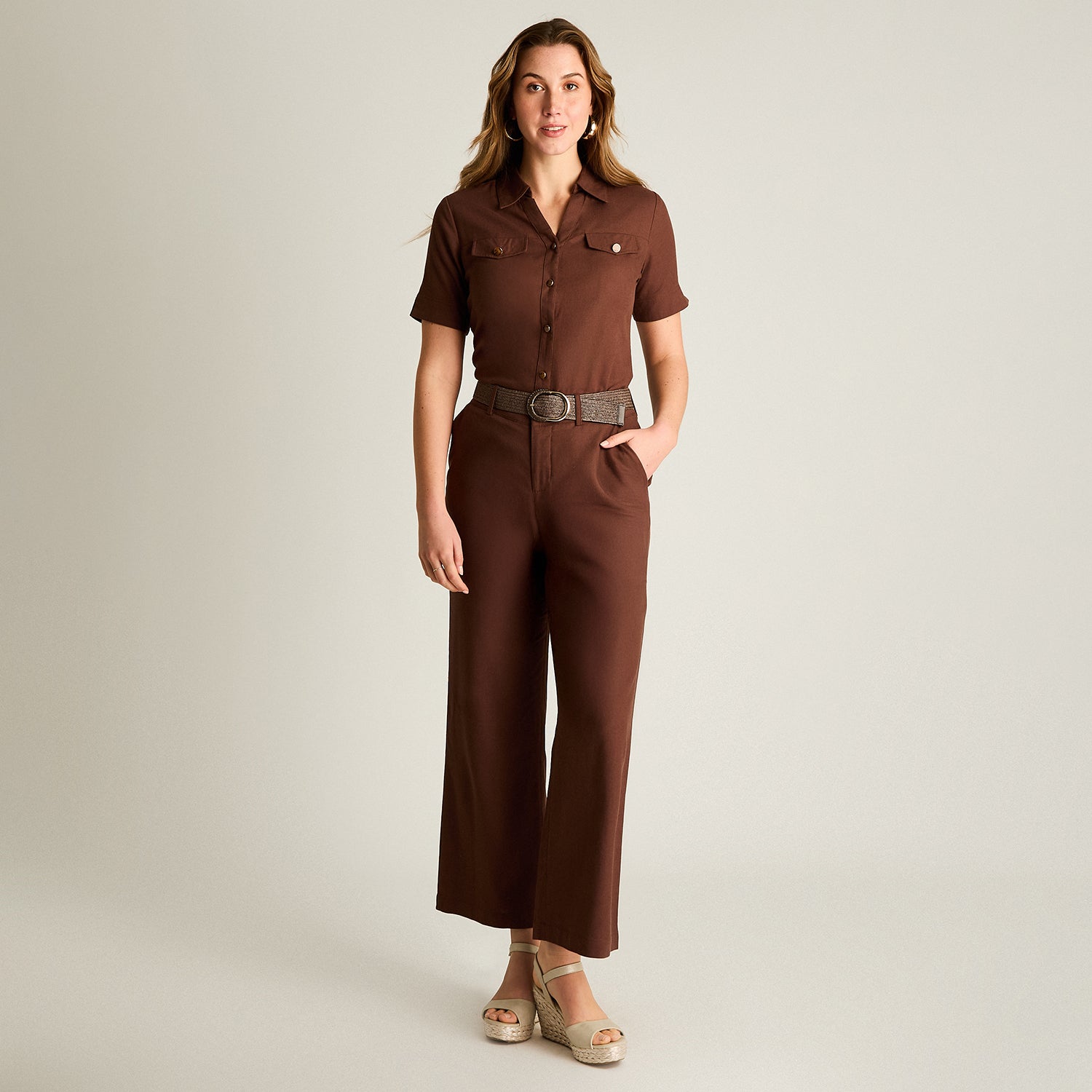 Pantalón Palazzo Formal Café