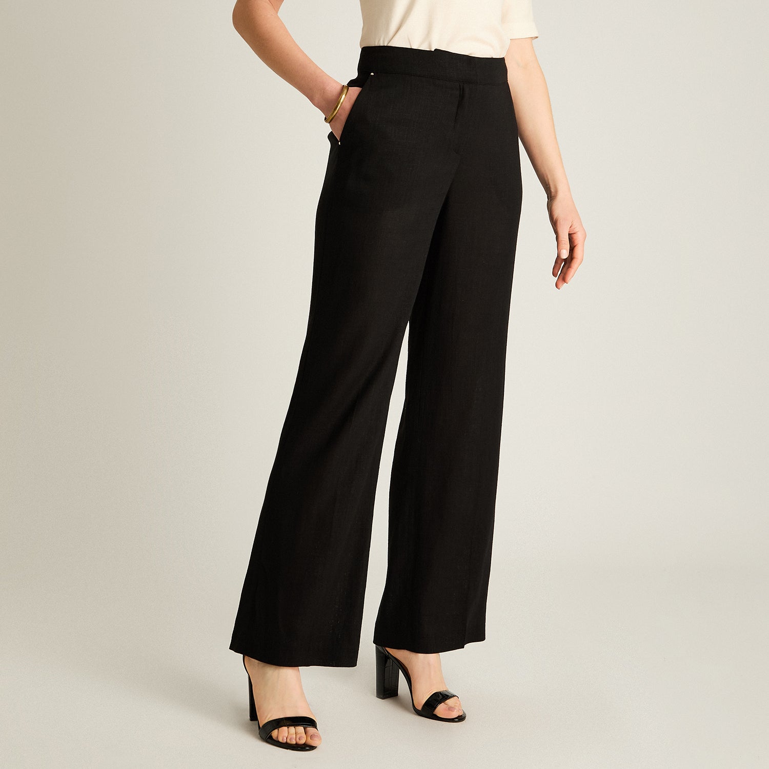 Pantalón Formal Palazzo Lino Negro