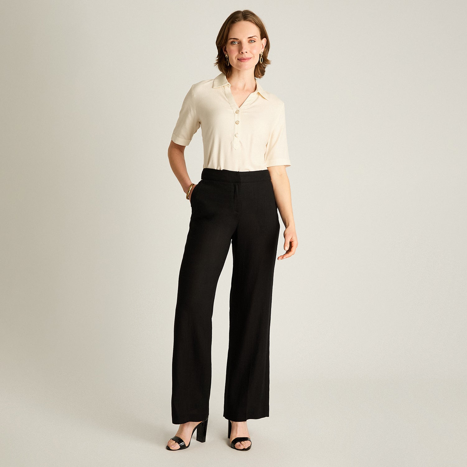Pantalón Formal Palazzo Lino Negro
