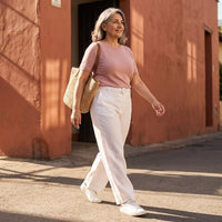 Pantalón Palazzo Blanco 100% Lino lifestyle