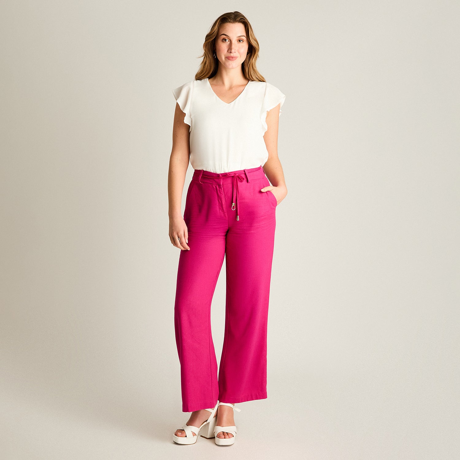 Pantalón Formal Palazzo Fucsia