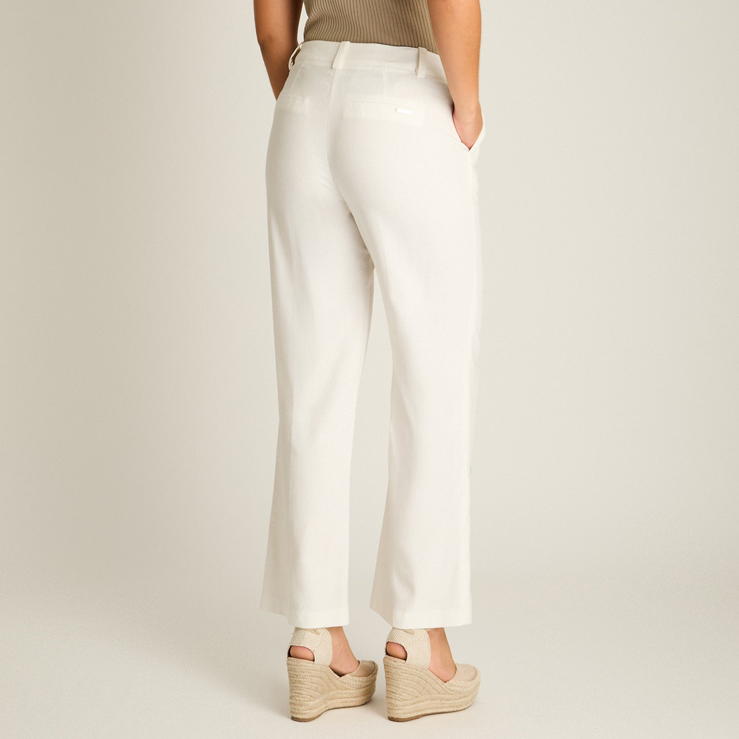 Pantalon Formal Crudo Elasticidad Nula Sin Forro Calce Normal Tela Plano