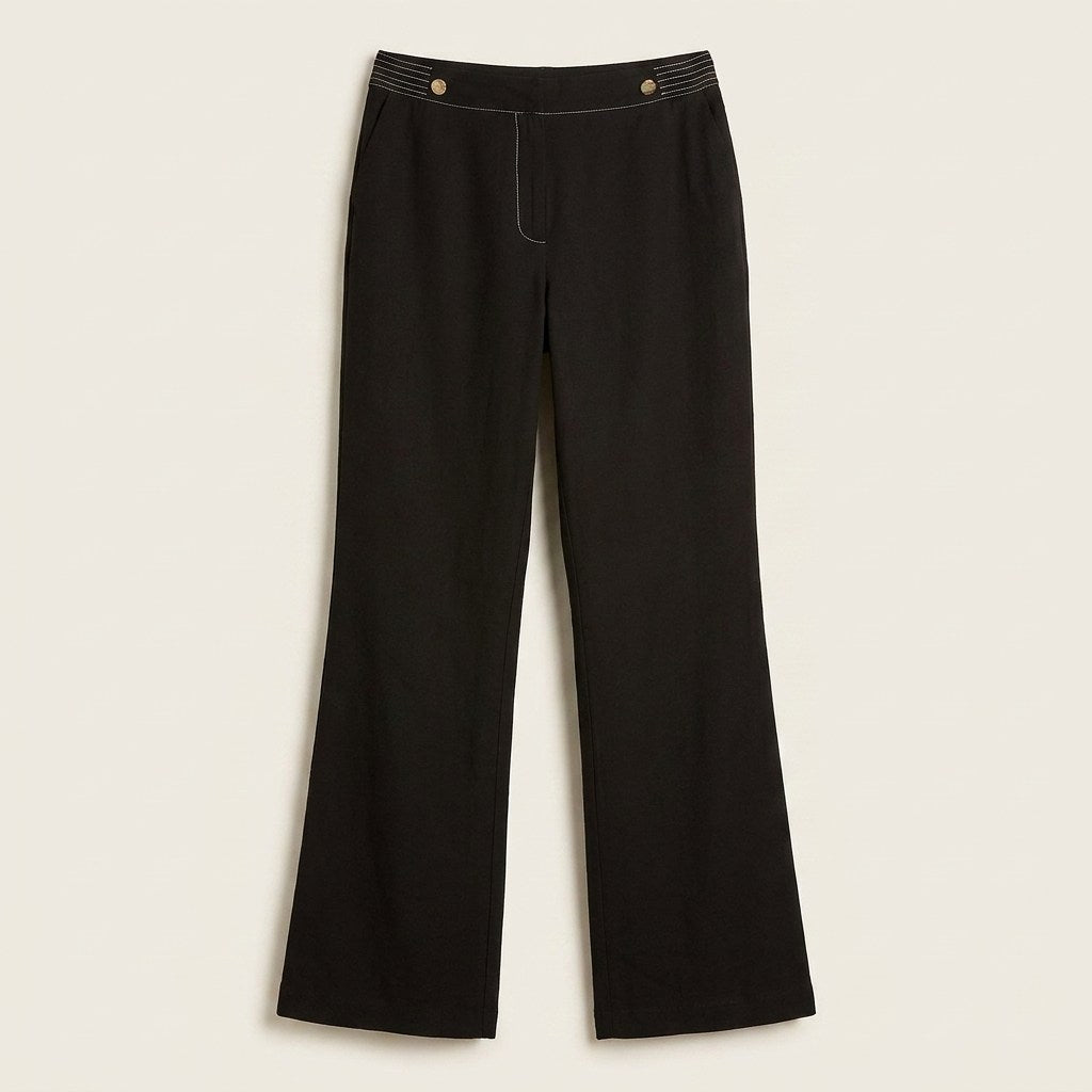 Pantalón Negro Palazzo Formal tela liviana en plano