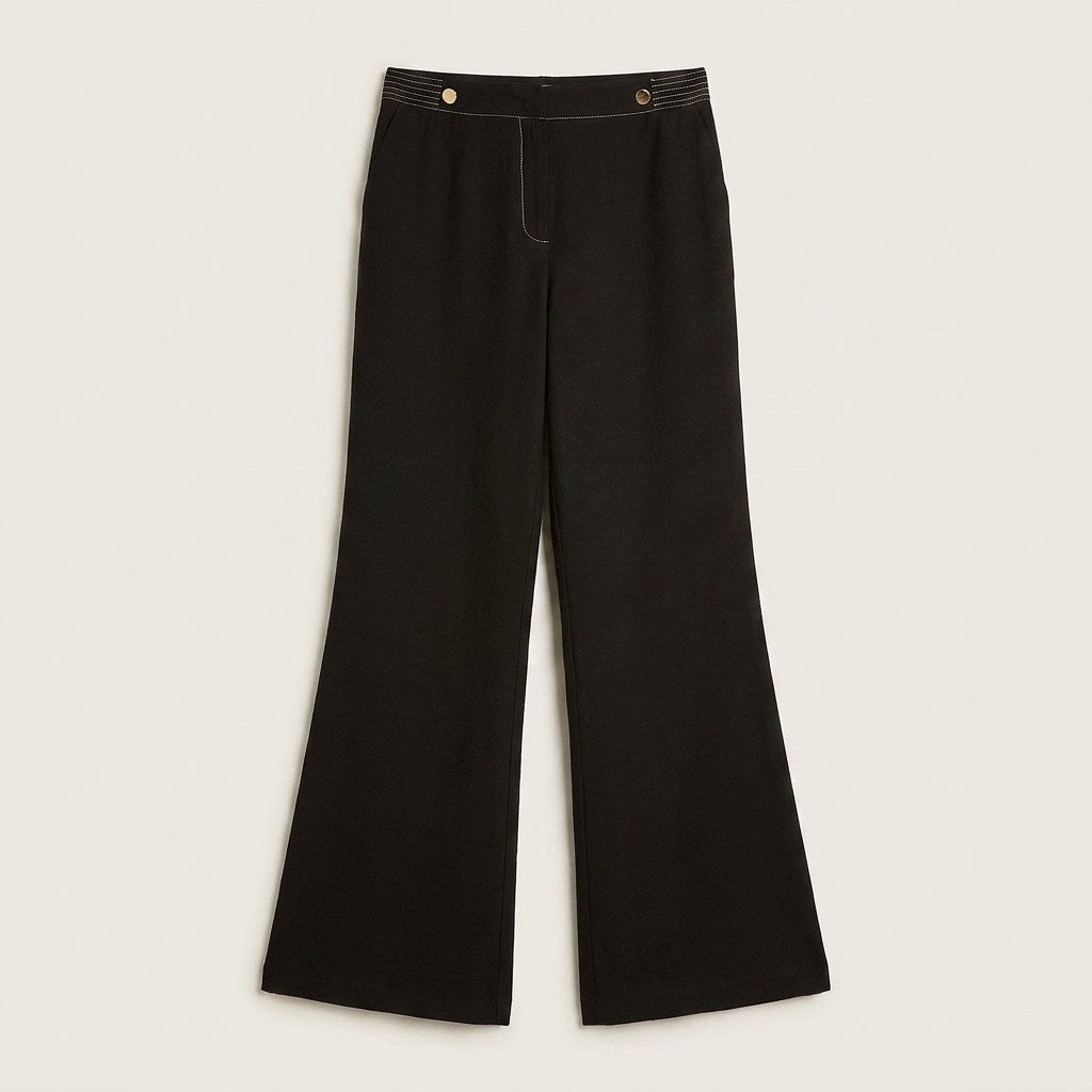 Pantalón Negro Palazzo Formal tela liviana en plano