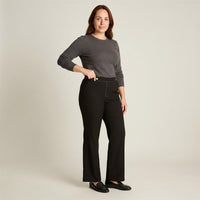 Pantalón Negro Palazzo Formal tela liviana en modelo plus size