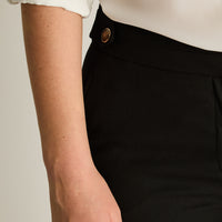 Pantalon Formal Negro Elasticidad Nula Sin Forro Calce Normal Tela Plano