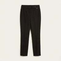 Pantalón Negro Básico Recto con Pretina Elasticada en plano