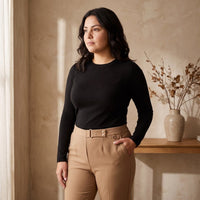 Pantalón Camel Básico Recto con Pretina Elasticada lifestyle