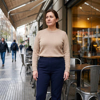 Pantalón Azul Básico Recto con Pretina Elasticada lifestyle