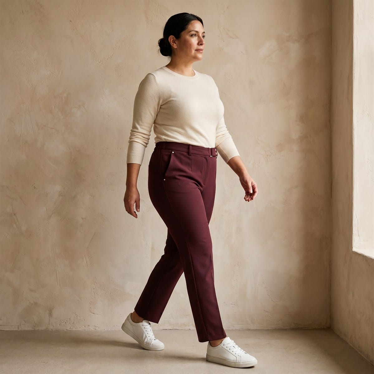 Pantalón Básico Recto con Pretina Elasticada lifestyle