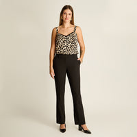 Pantalon Formal Negro Elasticidad Nula Sin Forro Calce Normal Tela Plano