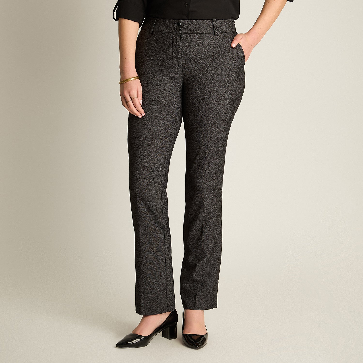 Pantalon Formal Marengo Elasticidad Nula Sin Forro Calce Normal Tela Plano