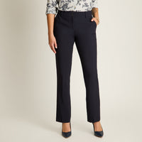 Pantalon Formal Azul Elasticidad Nula Sin Forro Calce Normal Tela Plano