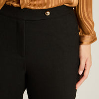 Pantalon Formal Negro Elasticidad Nula Sin Forro Calce Normal Tela Plano