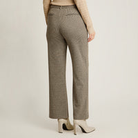 Pantalon Formal Beige Elasticidad Media Sin Forro Calce Normal Tela Punto