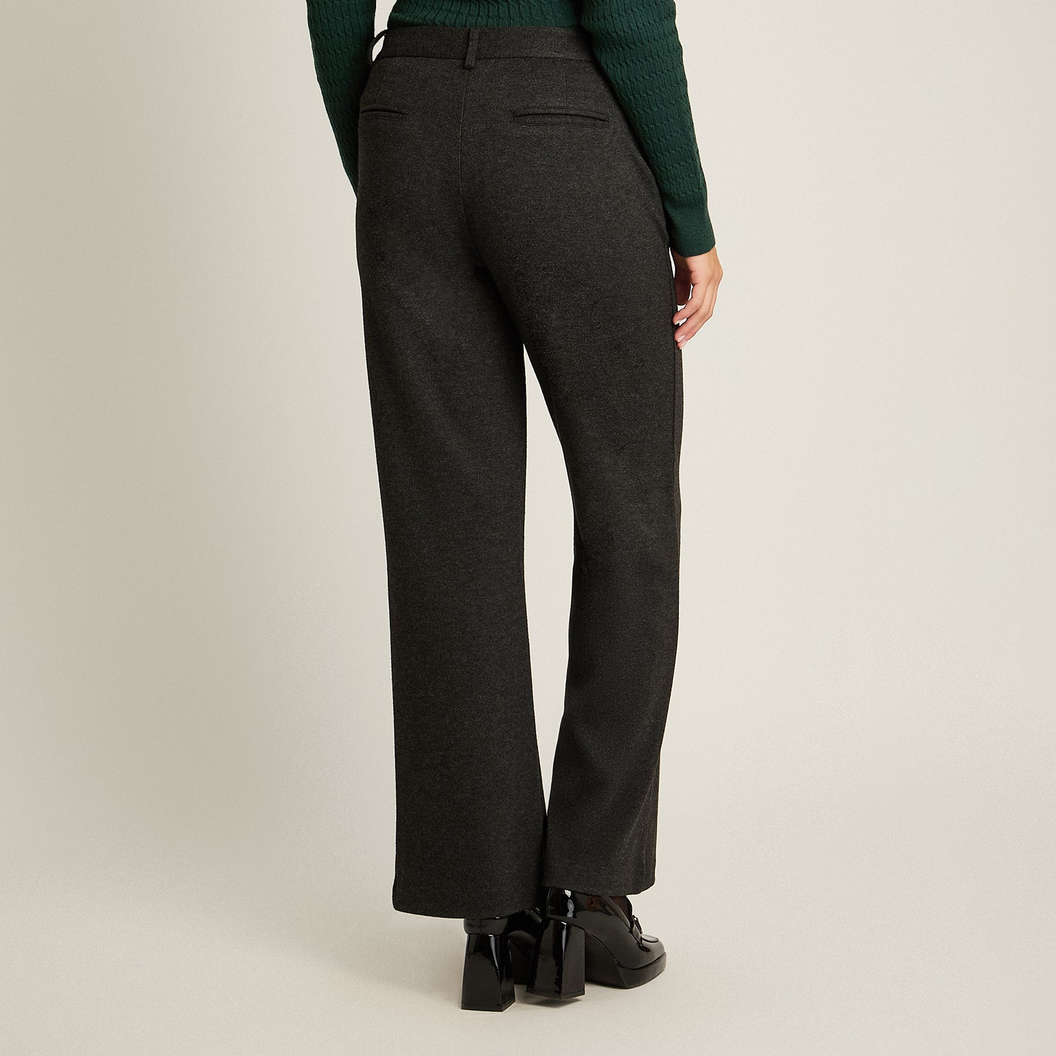 Pantalon Formal Marengo Elasticidad Media Sin Forro Calce Normal Tela Punto