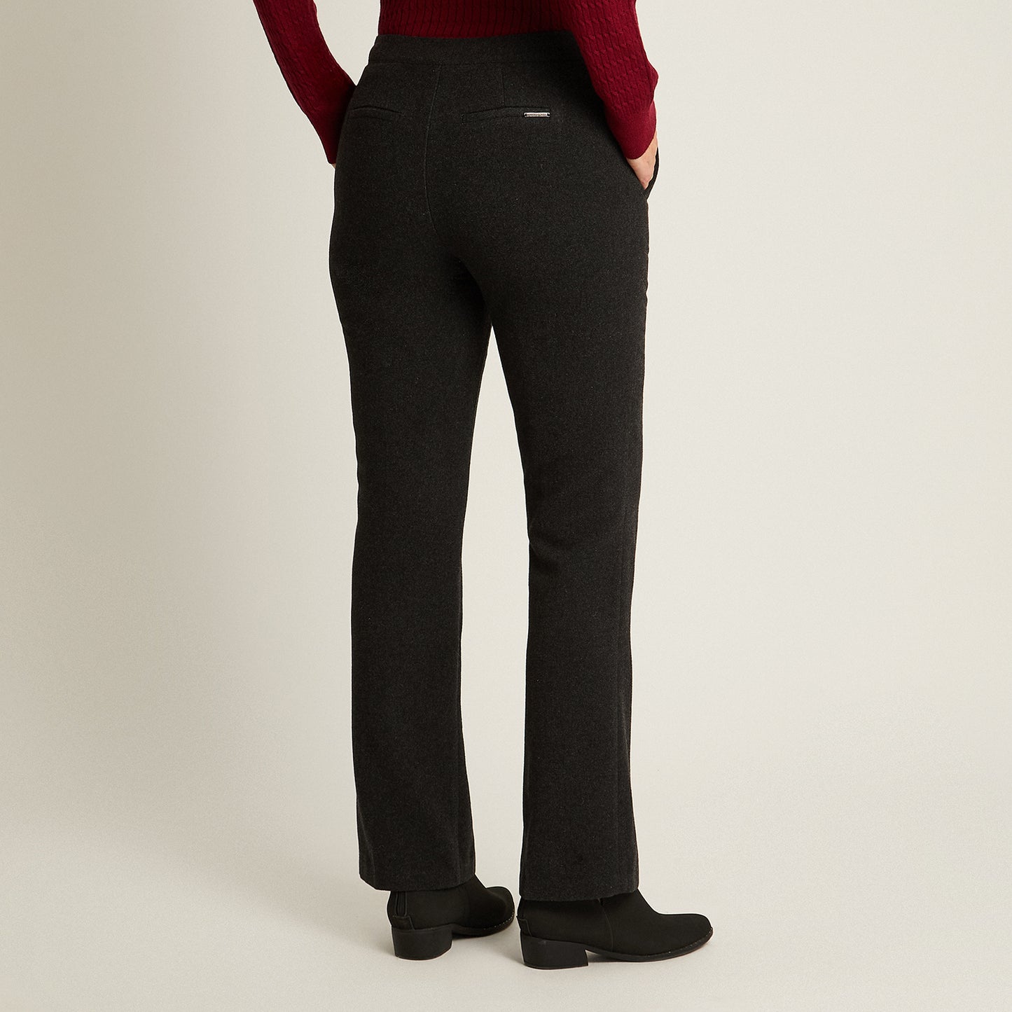Pantalon Formal Marengo Elasticidad Nula Sin Forro Calce Normal Tela Plano