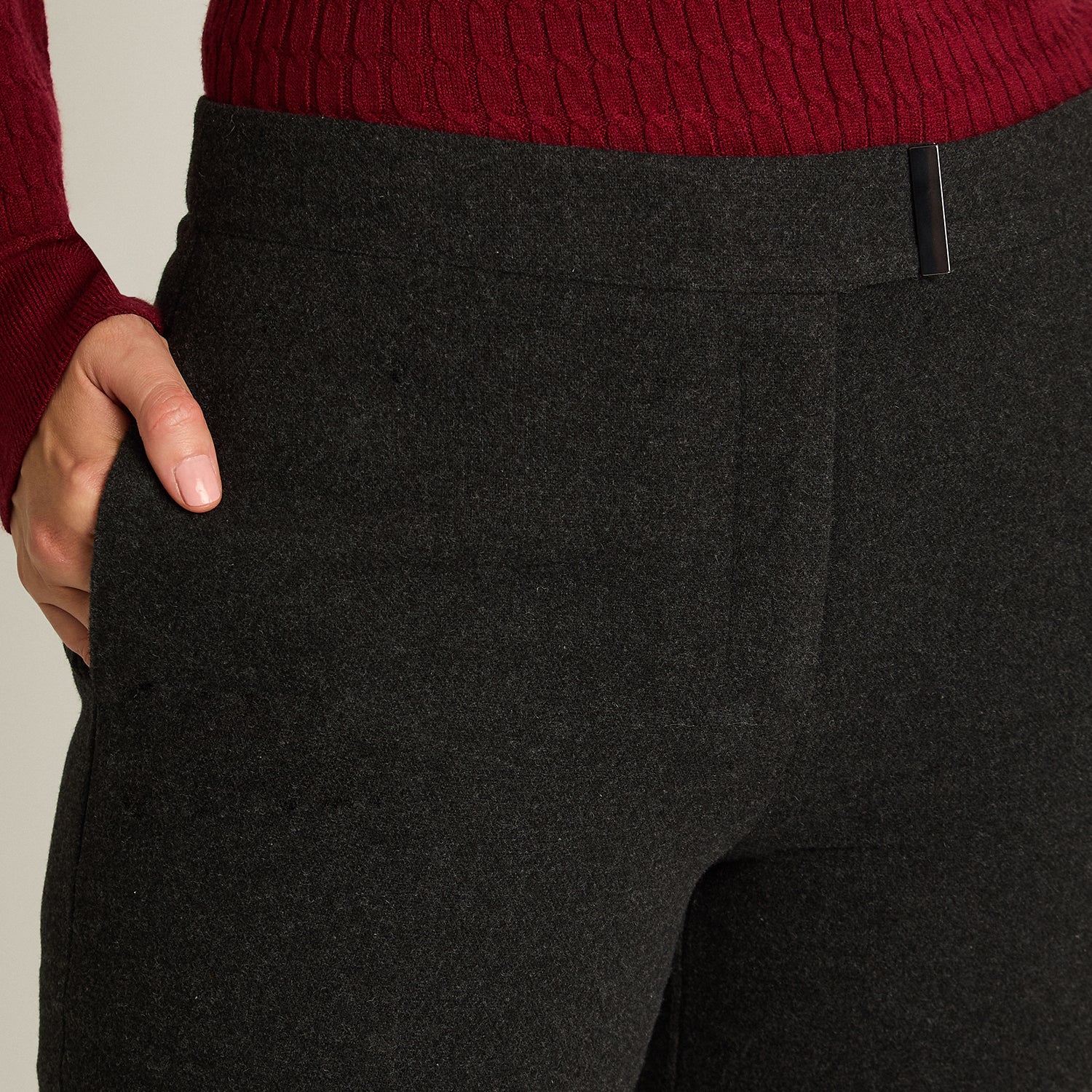Pantalon Formal Marengo Elasticidad Nula Sin Forro Calce Normal Tela Plano