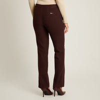 Pantalon Formal Burdeo Elasticidad Nula Sin Forro Calce Normal Tela Plano