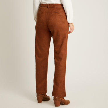 Pantalon Formal Terracota Elasticidad Nula Sin Forro Calce Normal Tela Plano
