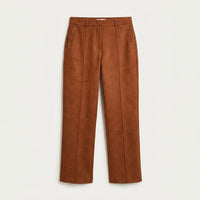 Pantalón De Suede Terracota Wide Leg en plano