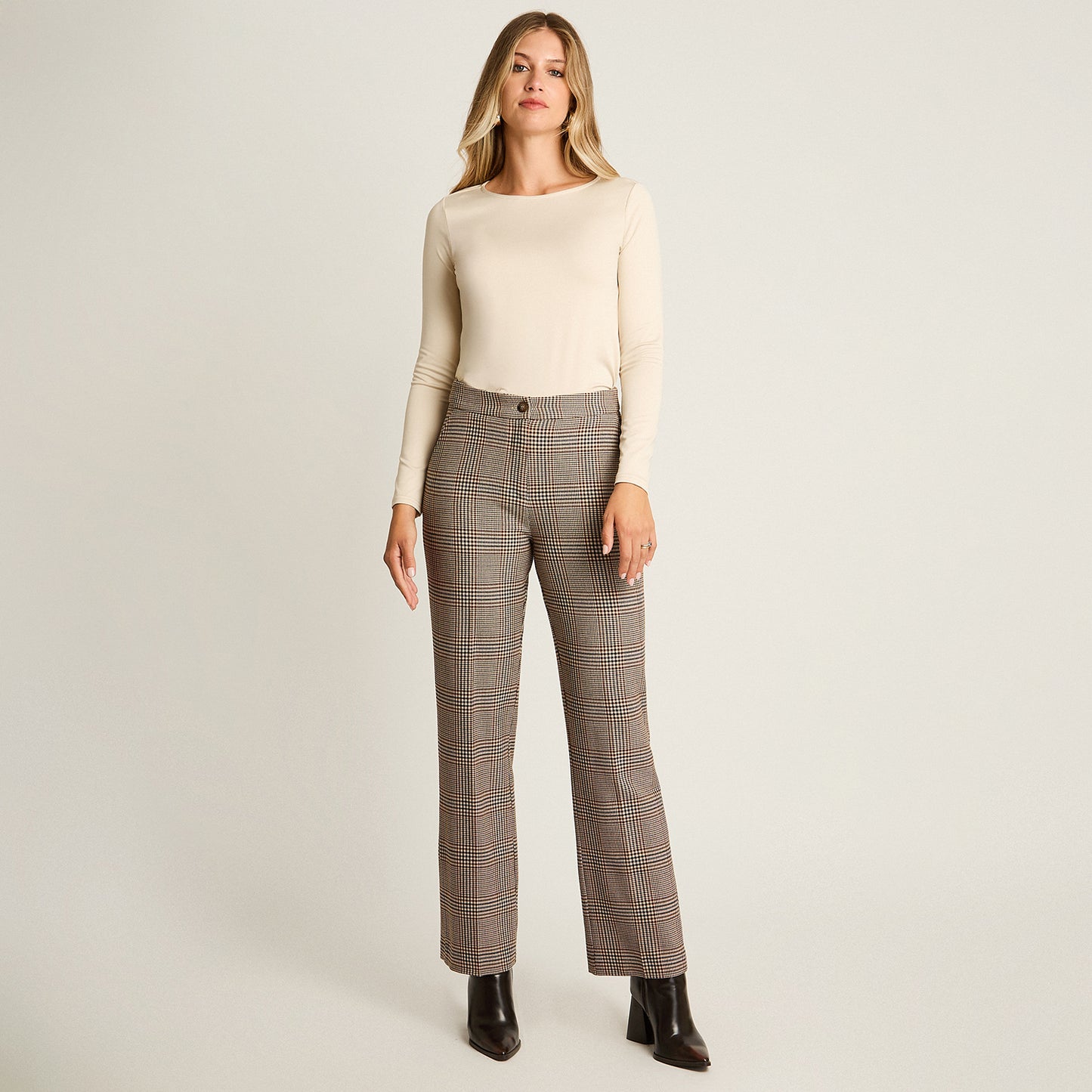 Pantalon Formal Gris Elasticidad Nula Sin Forro Calce Normal Tela Plano