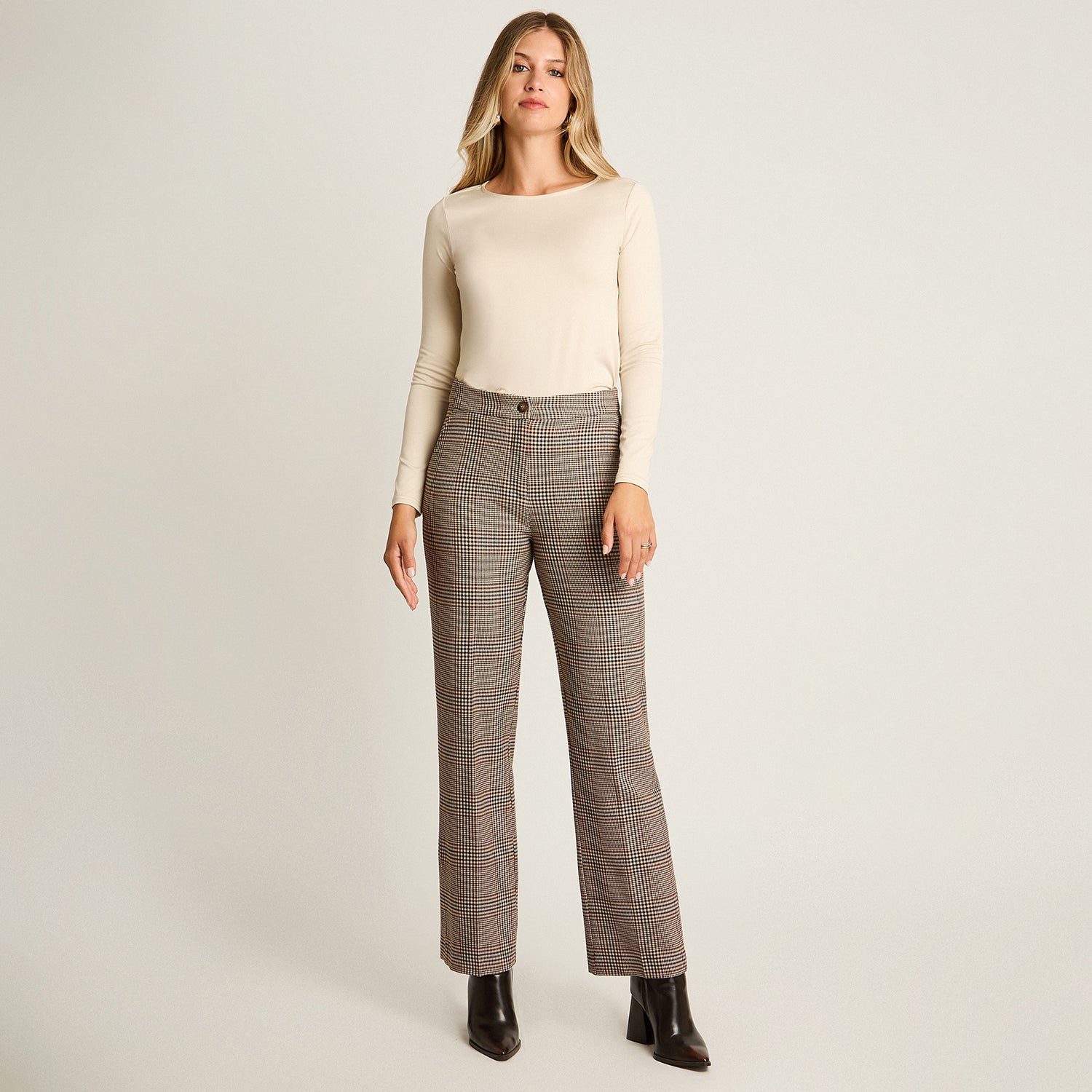 Pantalon Formal Gris Elasticidad Nula Sin Forro Calce Normal Tela Plano