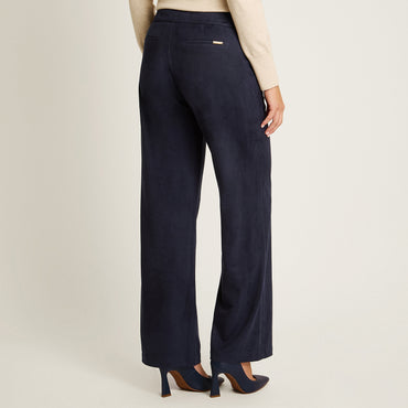 Pantalon Formal Azul Elasticidad Media Sin Forro Calce Normal Tela Plano